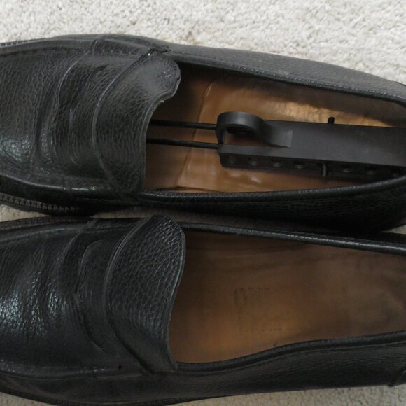 Salvatore Ferragamo Men\'s Black Leather Pebble Penny Loafers Size 10 With Box main image 8